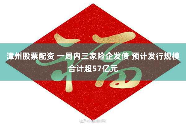 漳州股票配资 一周内三家险企发债 预计发行规模合计超57亿元