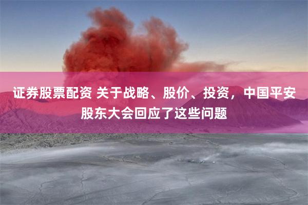 证券股票配资 关于战略、股价、投资，中国平安股东大会回应了这些问题