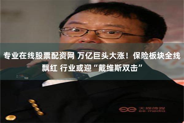 专业在线股票配资网 万亿巨头大涨！保险板块全线飘红 行业或迎“戴维斯双击”