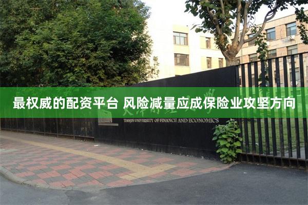 最权威的配资平台 风险减量应成保险业攻坚方向