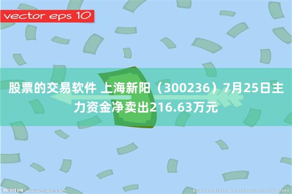 股票的交易软件 上海新阳（300236）7月25日主力资金净卖出216.63万元