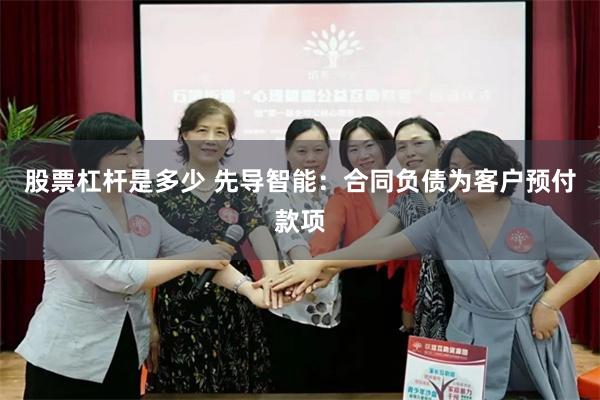股票杠杆是多少 先导智能：合同负债为客户预付款项