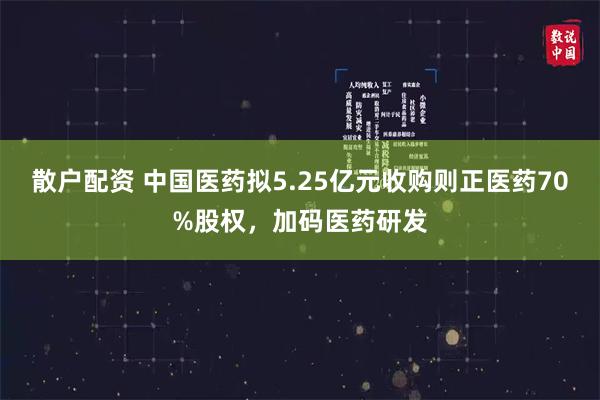散户配资 中国医药拟5.25亿元收购则正医药70%股权,加码医药研发
