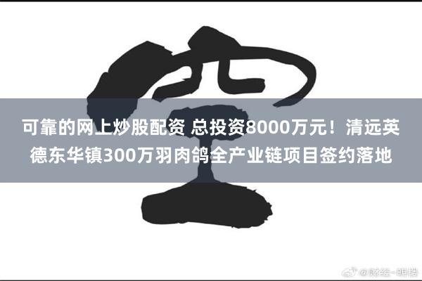 可靠的网上炒股配资 总投资8000万元！清远英德东华镇300万羽肉鸽全产业链项目签约落地