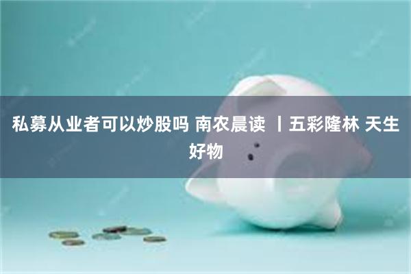 私募从业者可以炒股吗 南农晨读 丨五彩隆林 天生好物