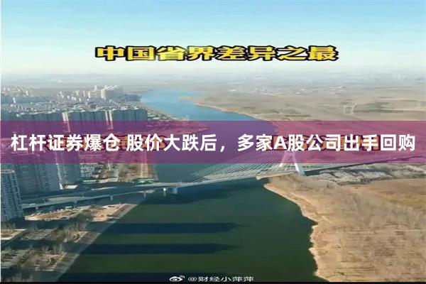 杠杆证券爆仓 股价大跌后，多家A股公司出手回购