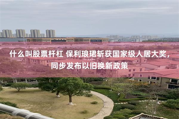 什么叫股票杆杠 保利琅珺斩获国家级人居大奖，同步发布以旧换新政策
