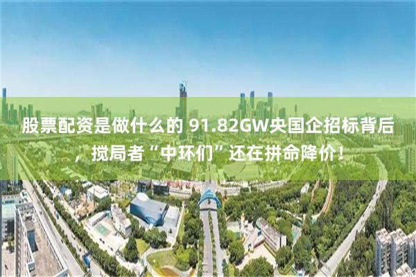 股票配资是做什么的 91.82GW央国企招标背后,搅局者“中环们”还在拼命降价!