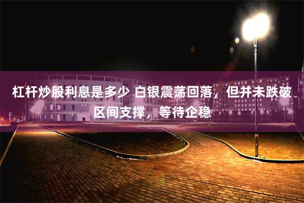 杠杆炒股利息是多少 白银震荡回落，但并未跌破区间支撑，等待企稳