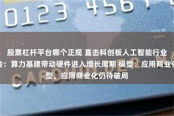 股票杠杆平台哪个正规 直击科创板人工智能行业集体业绩会：算力基建带动硬件进入增长周期 模型、应用商业化仍待破局